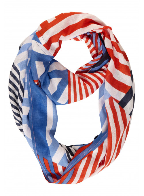 Loop scarf with stripe print