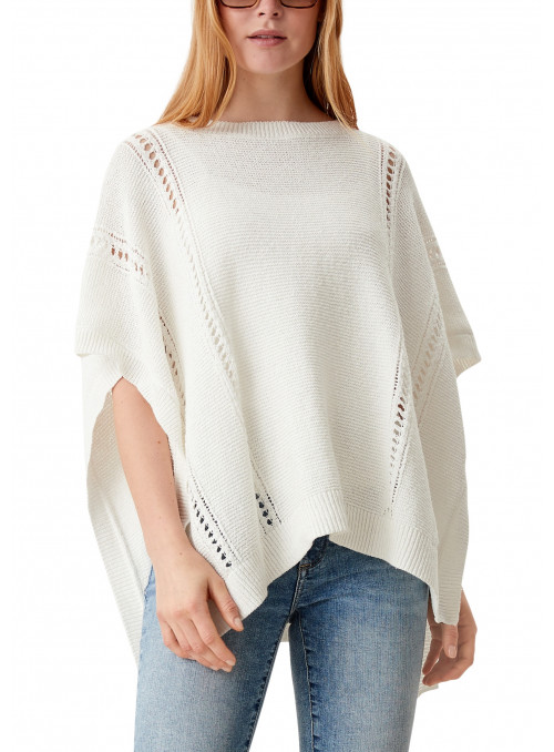 Knitted poncho with...