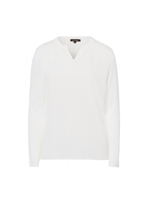 Blouse with jersey and V-neck