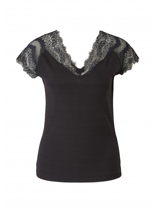 Viscose stretch top with lace