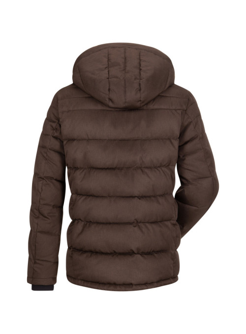 Quilted jacket with faux fur