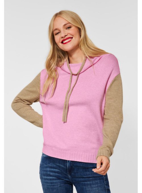 stand up collar color block