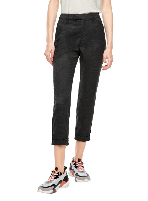 7/8 pants with check pattern
