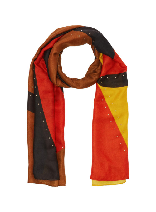 Scarf with color blocking