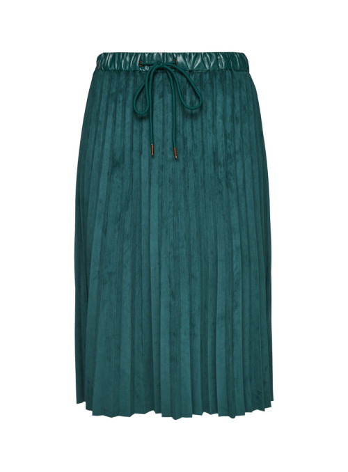 Faux suede pleated skirt