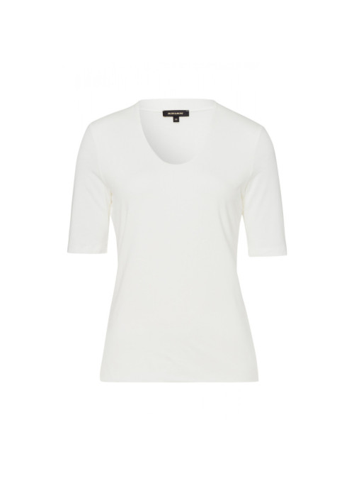 T-shirt with rounded V-neck