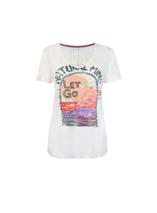 T-shirt avec col en V et...