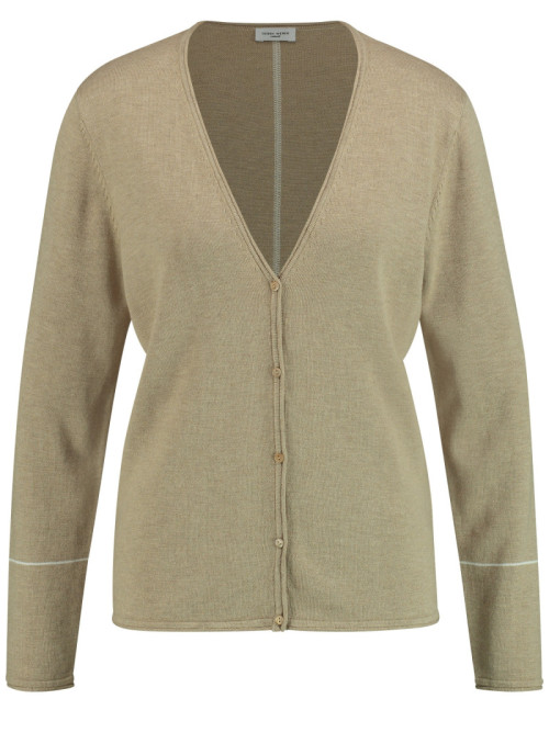 Cardigan with V-neck and...