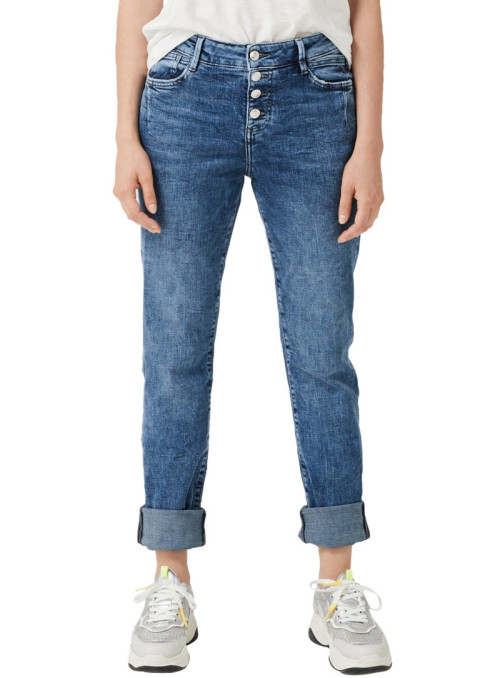 Straight leg denim with...