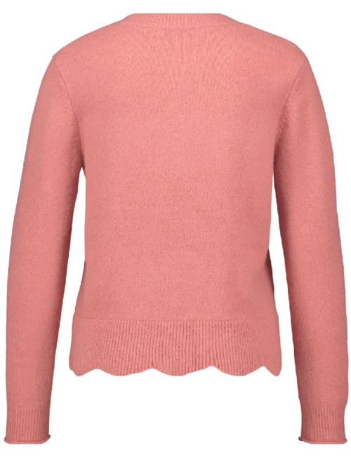 Knit sweater with wavy hem