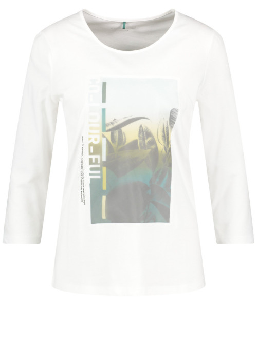 3/4 sleeve shirt with front...