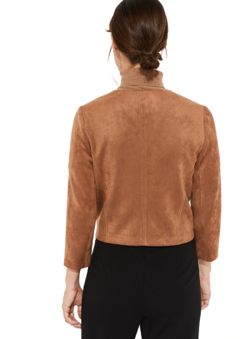 Short blazer in velour look