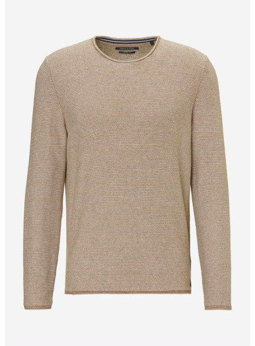 Gestreifter Feinstrickpullover