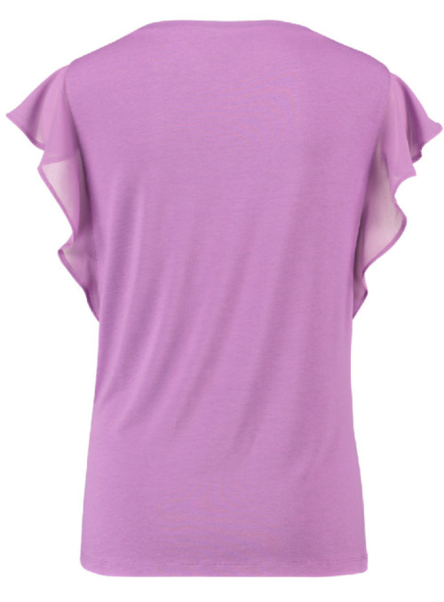 T-shirt with flounce sleeves