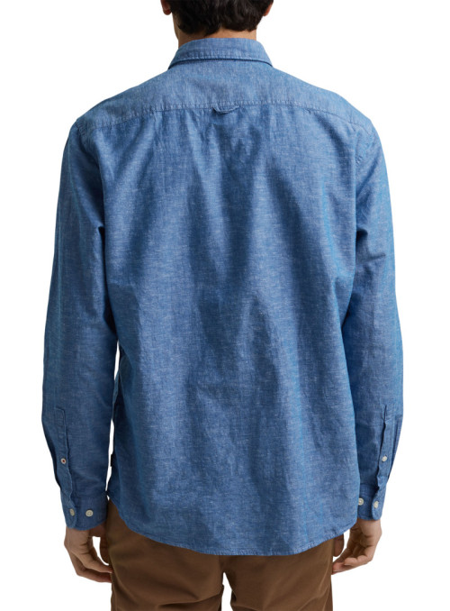 Button-down collar shirt...
