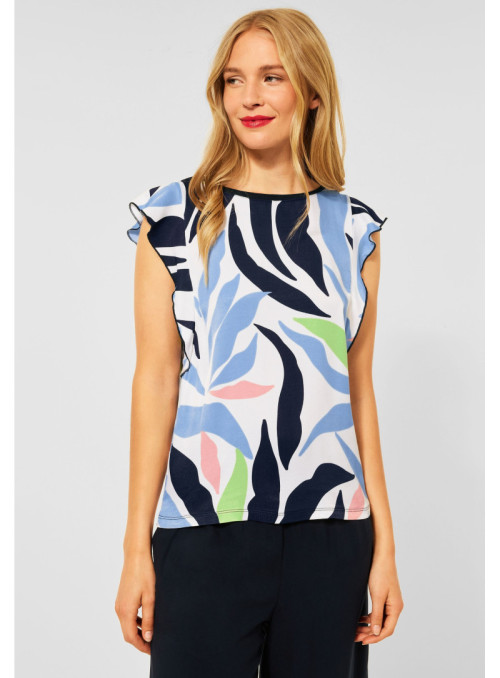 printed top w.volant