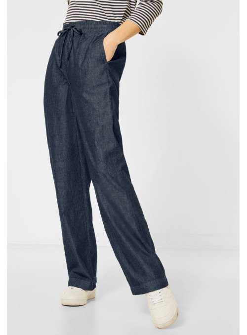 Trousers with wide leg and...