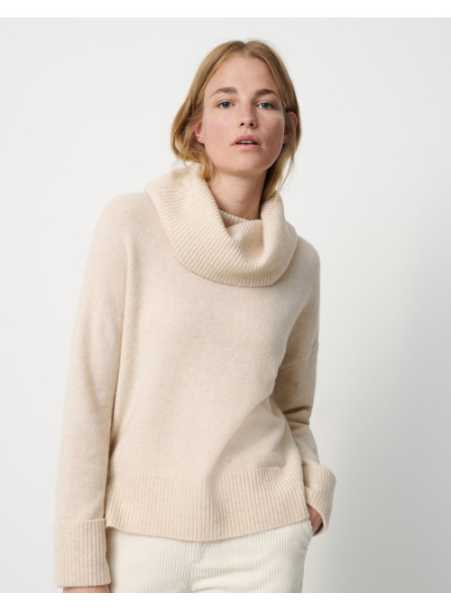 Knitted sweater with wide...