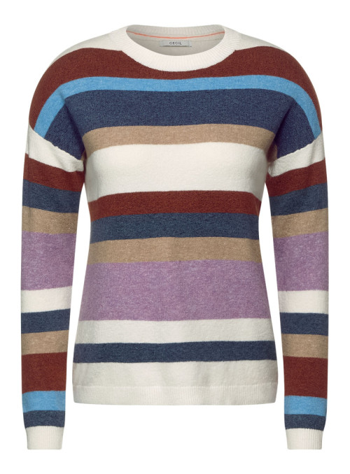 Striped sweater in melange...