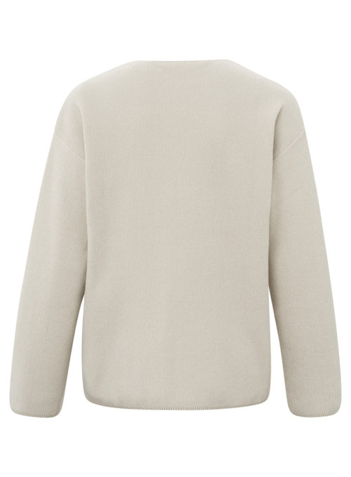 Chenille v-neck sweater ls