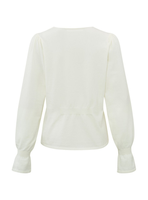 V-neck with ruffle sweater ls
