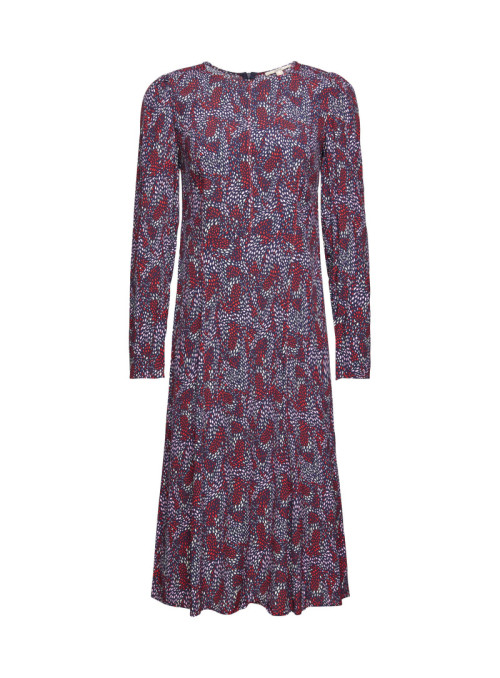 Robe midi à motifs en viscose