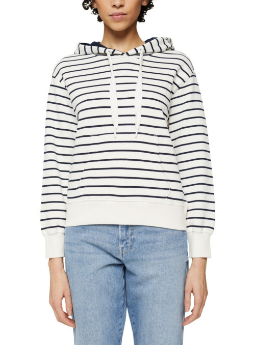 Striped hoodie in 100% cotton