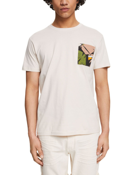T-Shirt mit gemusterter Tasche