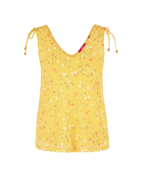 Mesh-Top mit Blumenmuster...
