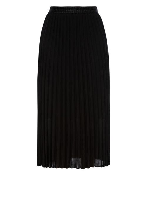 Pleated crepe skirt