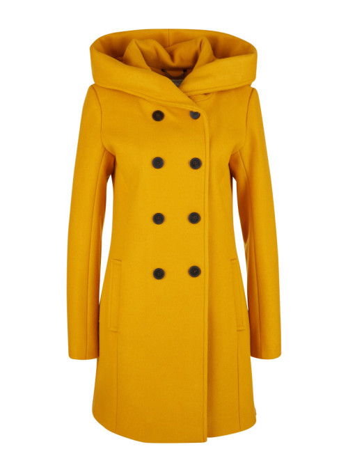 Coat with hood and double...