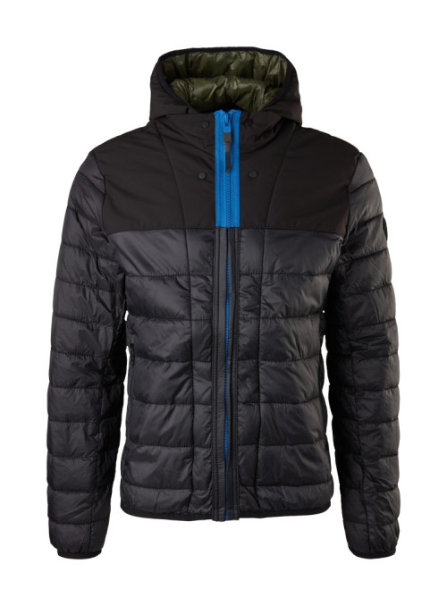 Material mix quilted jacket