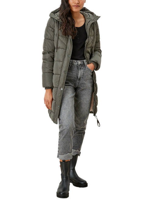Quilted coat with hood