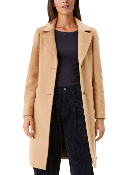 Woll blend coat with lapel...