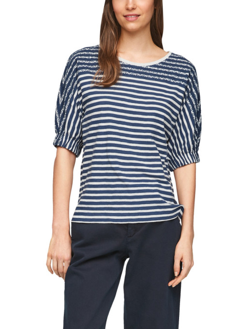 T-shirt rayé avec broderie