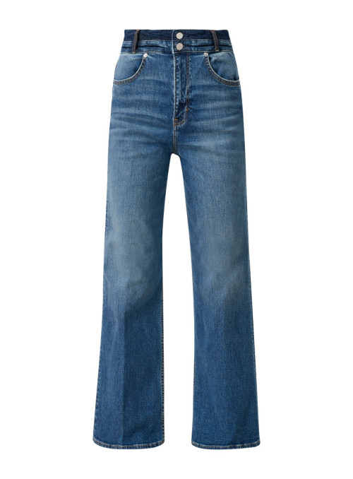 Wide-leg jeans with pressed...