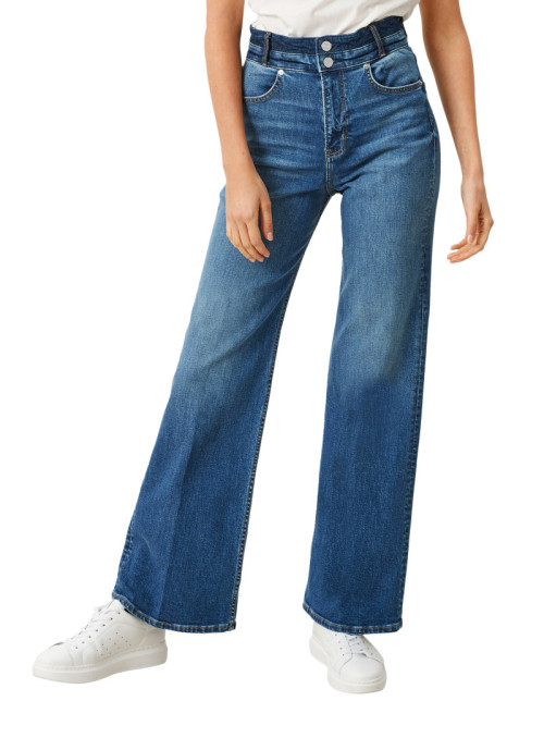 Wide-leg jeans with pressed...