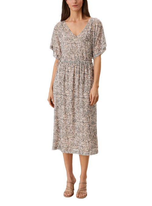 Mesh dress with flounce...
