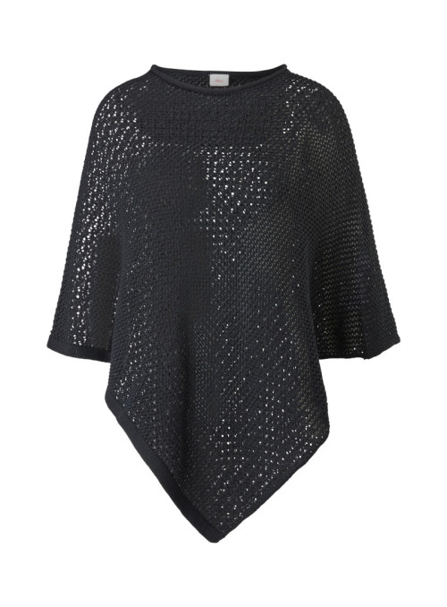 Poncho en maille texturé