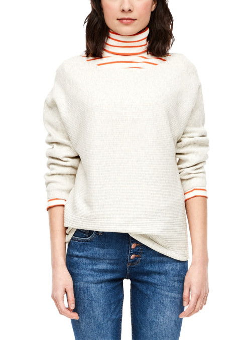 Rippstrickpullover mit...