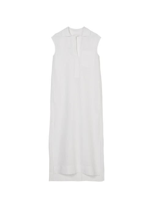 Linen straight maxi dress