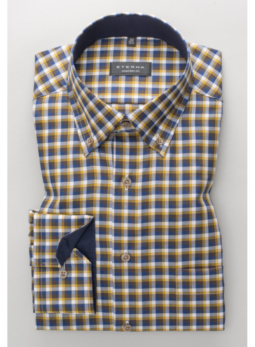 Plaid blouse with chest pocket