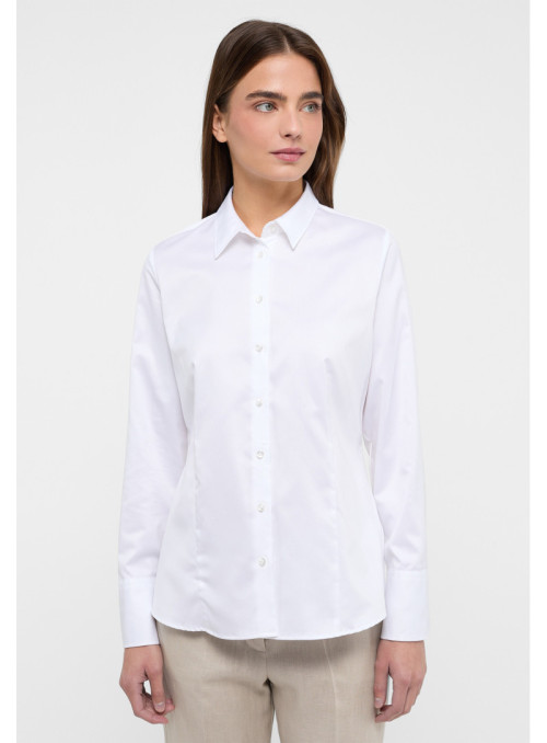 Twill blouse with shirt collar