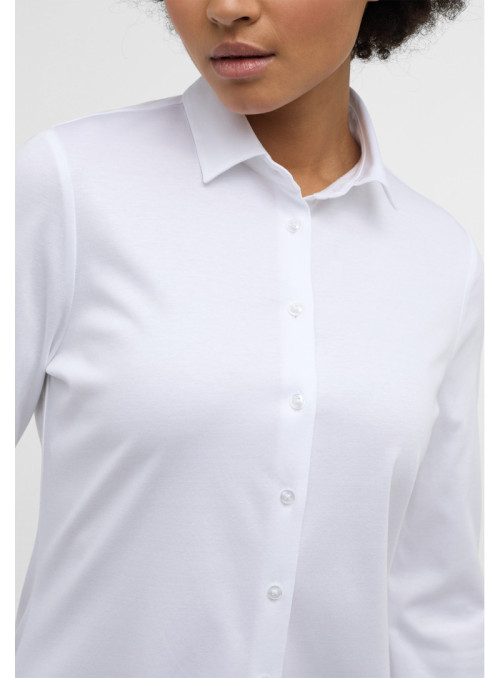 Jersey-Bluse mit Hemdkragen