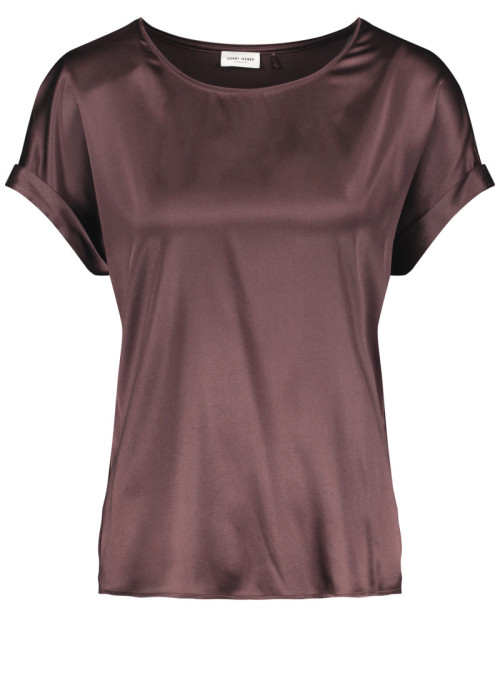 Short sleeve satin blouse