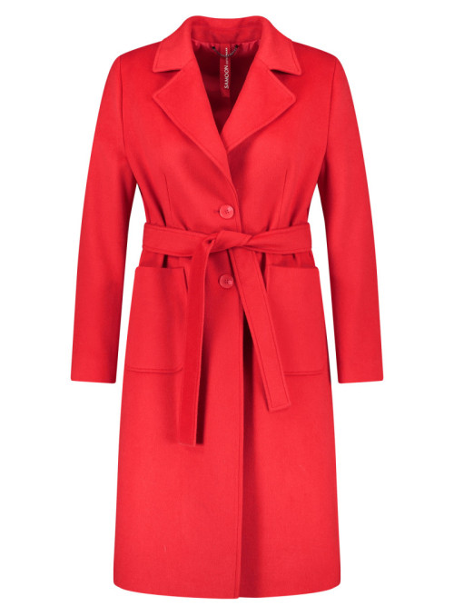 Wool coat with tie belt