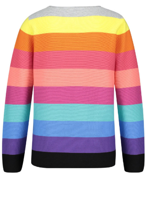 Sweater with rainbow stripes