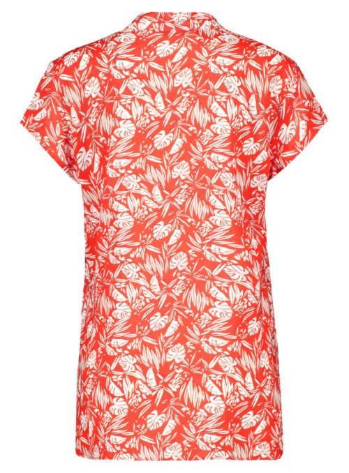 V-neck blouse with leaf print