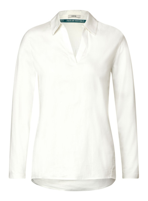 Solid Blouse w. Jersey Sleeves
