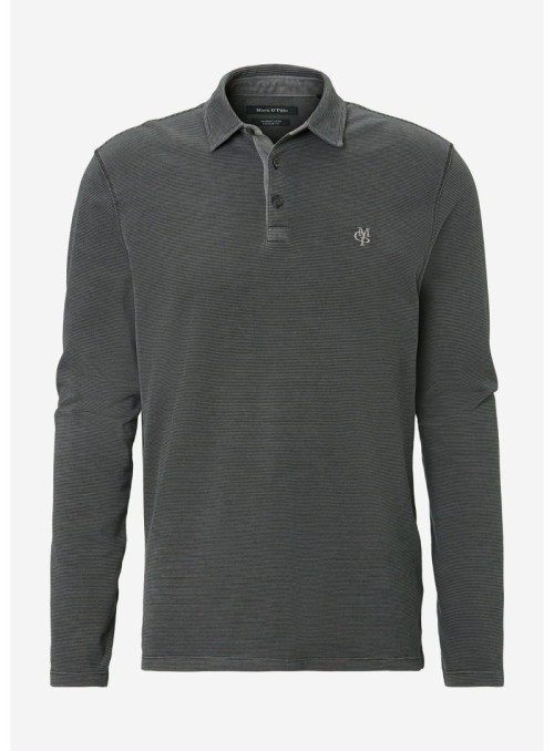 Long sleeve polo shirt with...